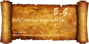 Bánszky Gusztáv névjegykártya