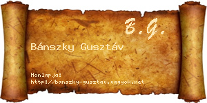 Bánszky Gusztáv névjegykártya