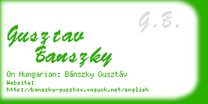 gusztav banszky business card